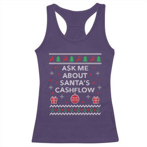Funny Christmas Accountant Racerback Tank Top Ask Me About Santas Cash Flow Ugly Sweater TS02 Purple Print Your Wear
