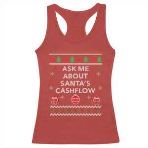 Funny Christmas Accountant Racerback Tank Top Ask Me About Santas Cash Flow Ugly Sweater TS02 Red Print Your Wear