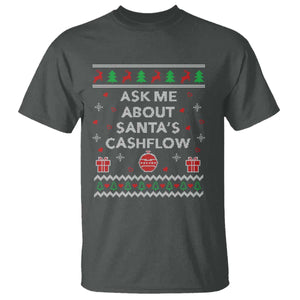 Funny Christmas Accountant T Shirt Ask Me About Santas Cash Flow Ugly Sweater TS02 Dark Heather Print Your Wear