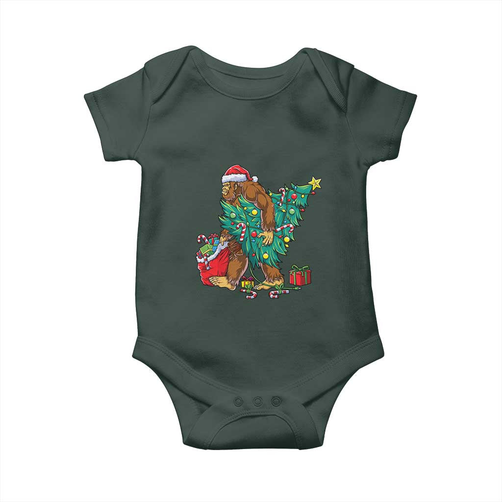 Bigfoot Christmas Tree Baby Onesie Xmas Lights Sasquatch Lovers TS02 Print Your Wear