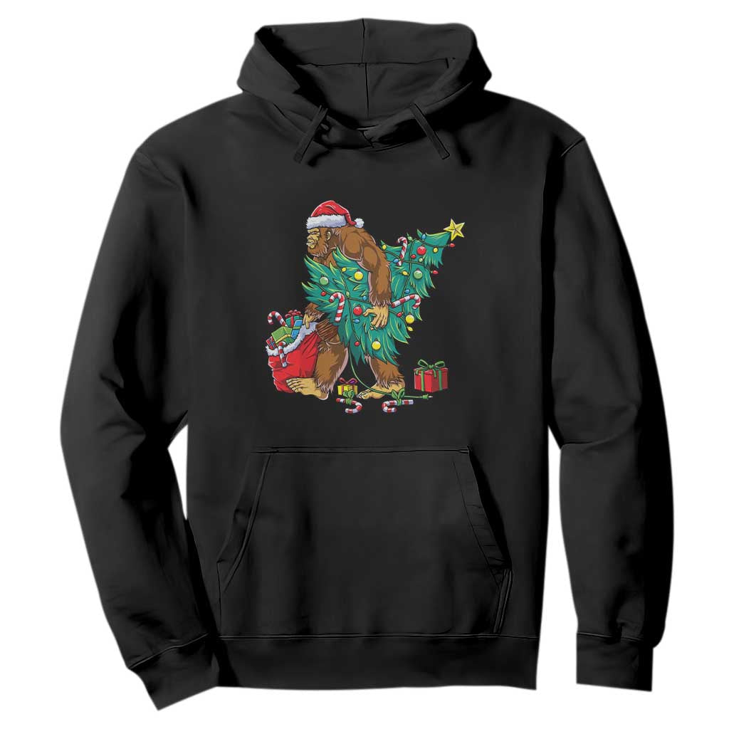 Bigfoot Christmas Tree Hoodie Xmas Lights Sasquatch Lovers TS02 Black Print Your Wear