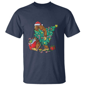 Bigfoot Christmas Tree T Shirt Xmas Lights Sasquatch Lovers TS02 Navy Print Your Wear