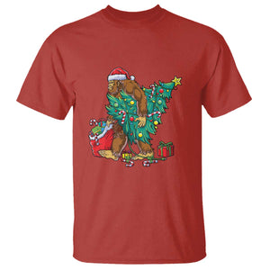 Bigfoot Christmas Tree T Shirt Xmas Lights Sasquatch Lovers TS02 Red Print Your Wear
