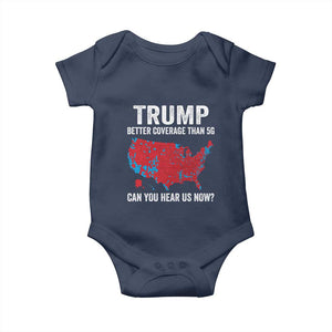 Trump Won 2024 Baby Onesie Better Coverage Than 5G Can You Hear Us Now American TS02 Navy Print Your Wear
