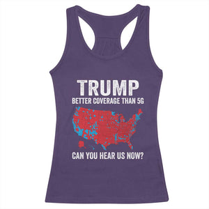 Trump Won 2024 Racerback Tank Top Better Coverage Than 5G Can You Hear Us Now American TS02 Purple Print Your Wear