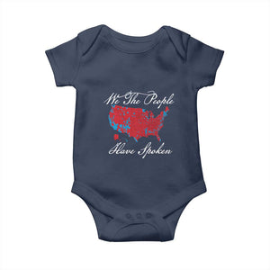 Trump Won 2024 Baby Onesie We the People Have Spoken American US Map TS02 Navy Print Your Wear