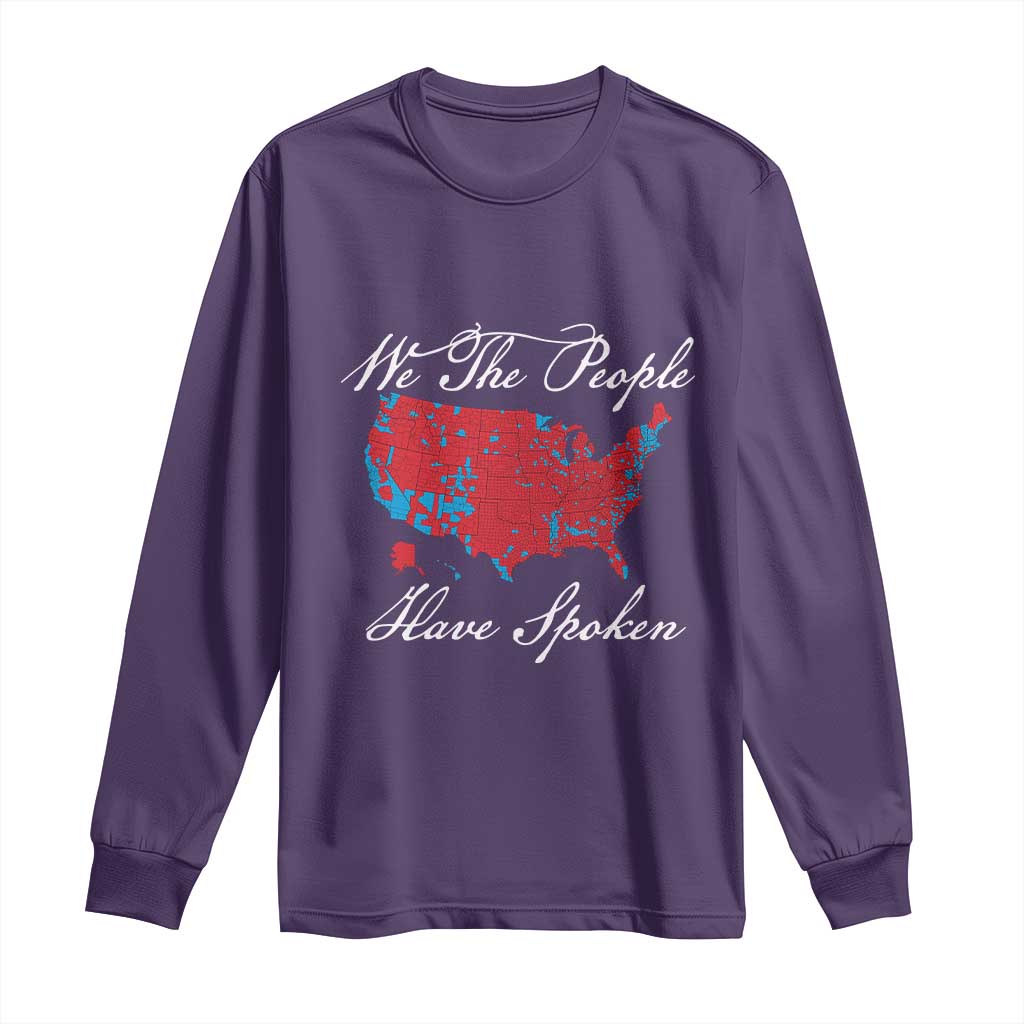 Trump Won 2024 Long Sleeve Shirt We the People Have Spoken American US Map TS02 Purple Print Your Wear
