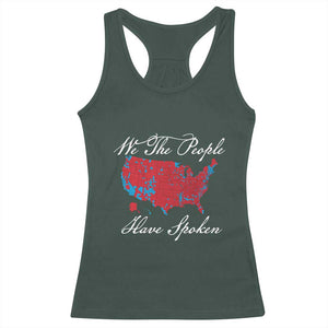 Trump Won 2024 Racerback Tank Top We the People Have Spoken American US Map TS02 Dark Forest Green Print Your Wear