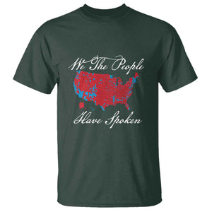 Trump Won 2024 T Shirt We the People Have Spoken American US Map TS02 Dark Forest Green Print Your Wear