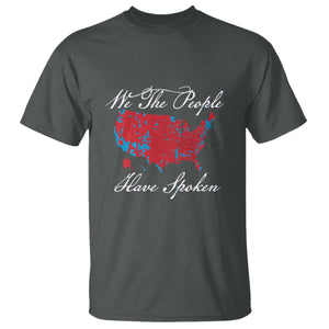 Trump Won 2024 T Shirt We the People Have Spoken American US Map TS02 Dark Heather Print Your Wear