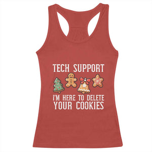 Funny Christmas Tech Support Racerback Tank Top Here To Delete Cookies Festive Xmas TS02 Red Print Your Wear