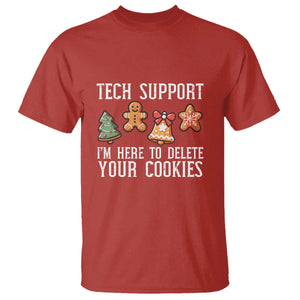 Funny Christmas Tech Support T Shirt Here To Delete Cookies Festive Xmas TS02 Red Print Your Wear