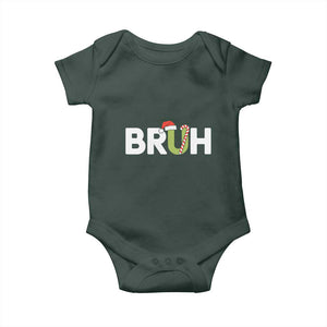 Funny Christmas Bruh Baby Onesie Candy Cane Santa Hat Festive Xmas Matching TS02 Print Your Wear