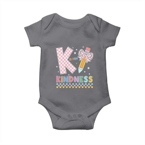 K Is For Kindness Baby Onesie Cute Pencil Bow Teacher Be Kind TS02 Charcoal Print Your Wear