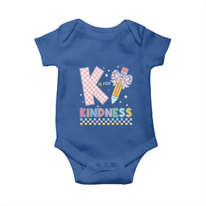 K Is For Kindness Baby Onesie Cute Pencil Bow Teacher Be Kind TS02 Royal Blue Print Your Wear