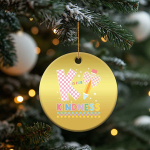 K Is For Kindness Christmas Ornament Cute Pencil Bow Teacher Be Kind TS02 Print Your Wear