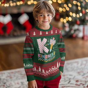 K Is For Kindness Ugly Christmas Sweater Cute Pencil Bow Teacher Be Kind TS02 Christmas Print Your Wear