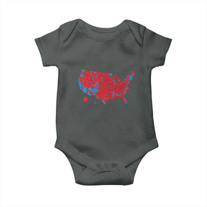 Red States US Map Baby Onesie Trump Won President Election 2024 TS02 Dark Heather Print Your Wear