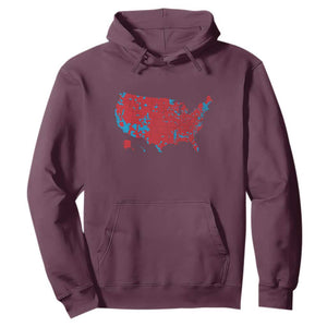 Red States US Map Hoodie Trump Won President Election 2024 TS02 Maroon Print Your Wear