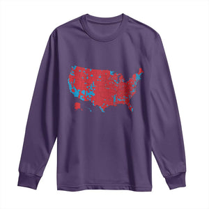 Red States US Map Long Sleeve Shirt Trump Won President Election 2024 TS02 Purple Print Your Wear