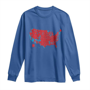 Red States US Map Long Sleeve Shirt Trump Won President Election 2024 TS02 Royal Blue Print Your Wear