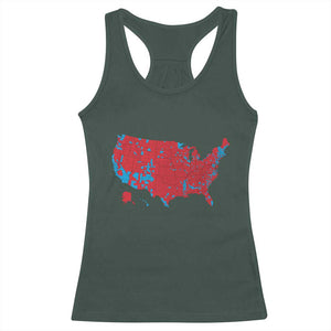 Red States US Map Racerback Tank Top Trump Won President Election 2024 TS02 Dark Forest Green Print Your Wear