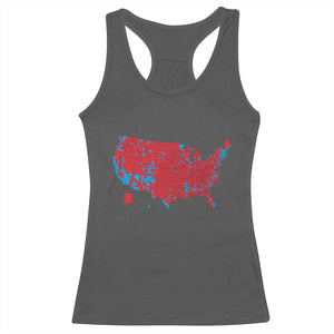 Red States US Map Racerback Tank Top Trump Won President Election 2024 TS02 Dark Heather Print Your Wear