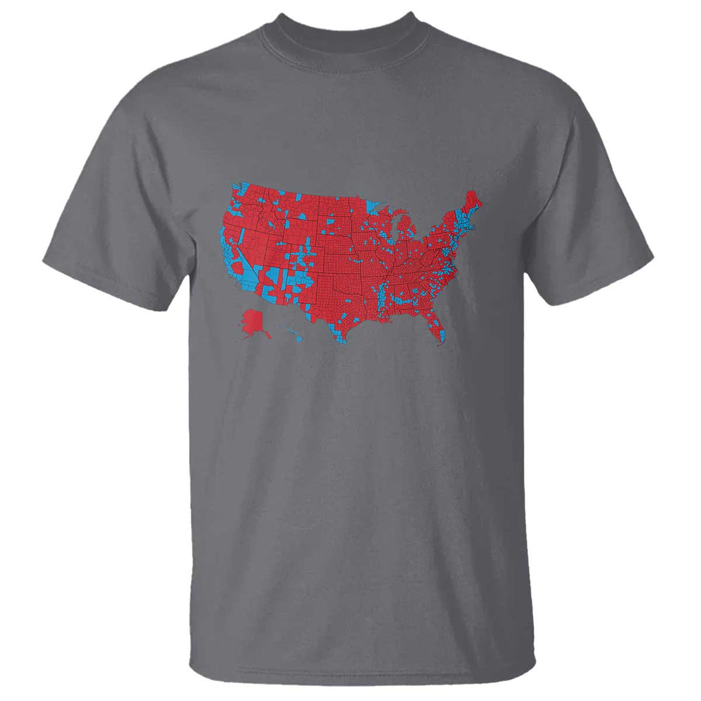 Red States US Map T Shirt Trump Won President Election 2024 TS02 Charcoal Print Your Wear
