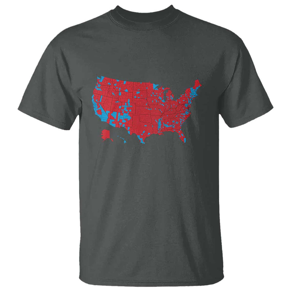 Red States US Map T Shirt Trump Won President Election 2024 TS02 Dark Heather Print Your Wear