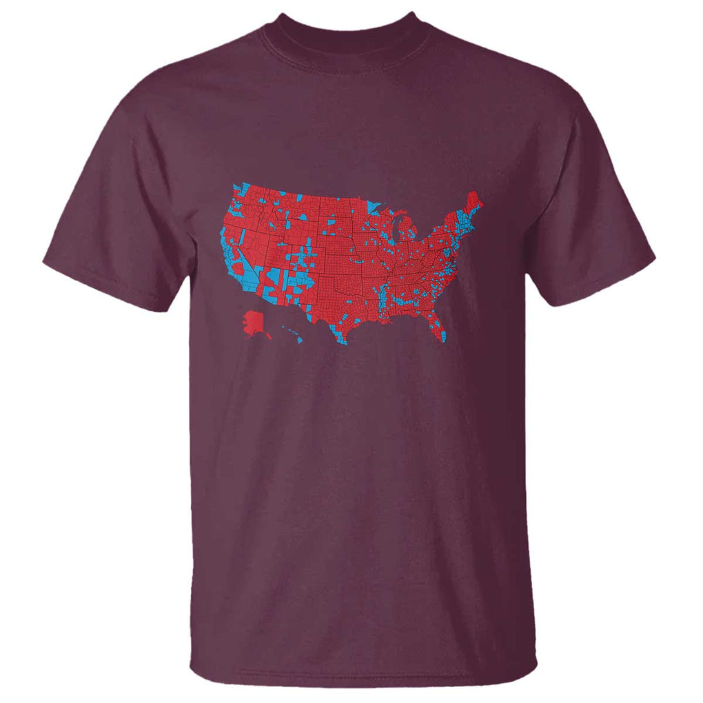 Red States US Map T Shirt Trump Won President Election 2024 TS02 Maroon Print Your Wear