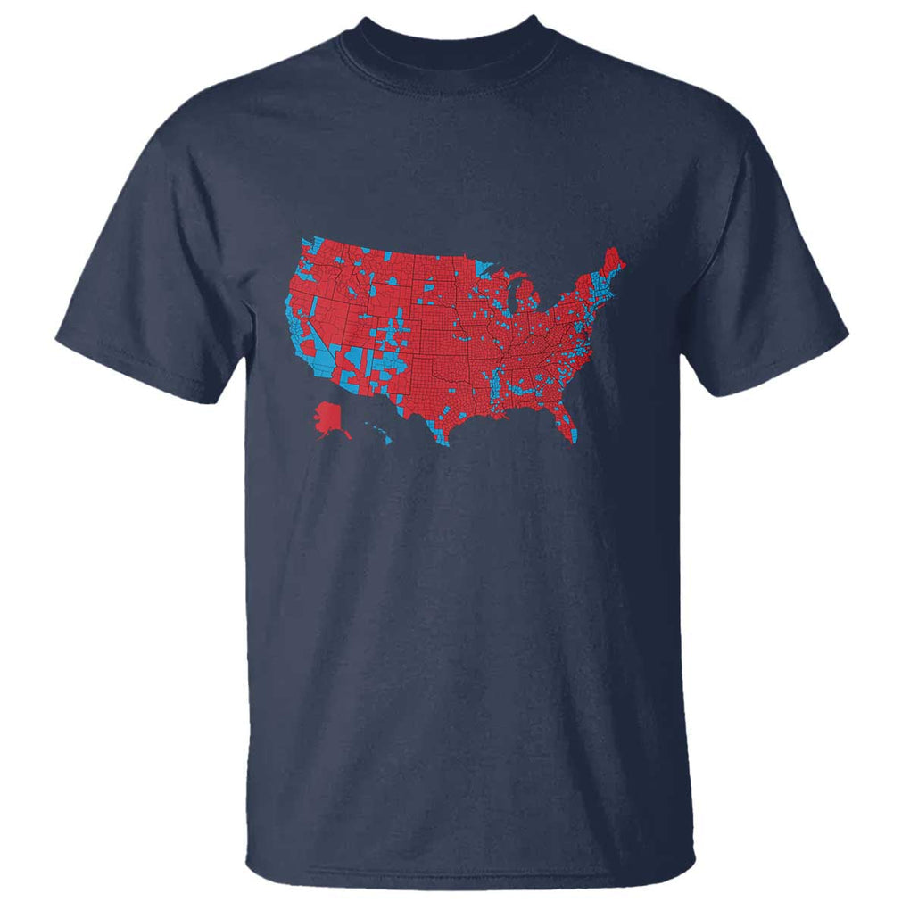 Red States US Map T Shirt Trump Won President Election 2024 TS02 Navy Print Your Wear