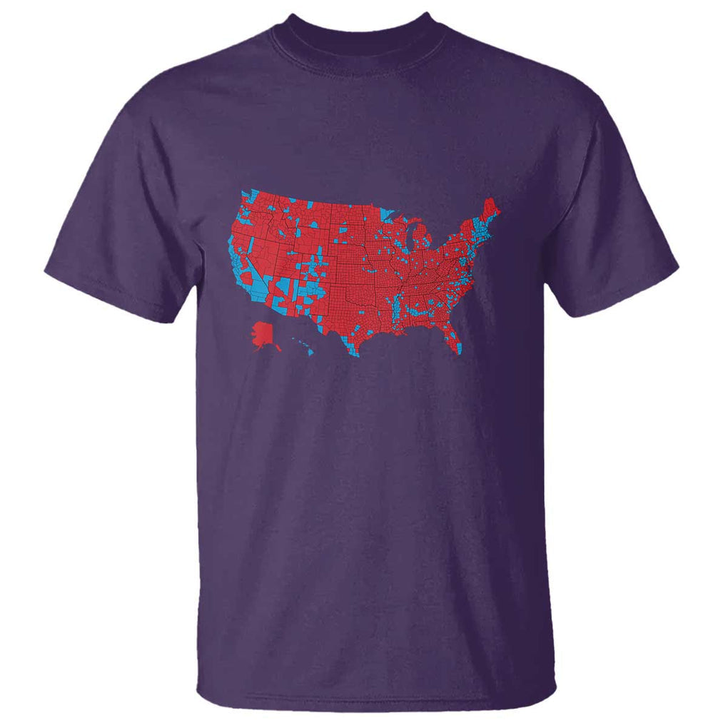 Red States US Map T Shirt Trump Won President Election 2024 TS02 Purple Print Your Wear