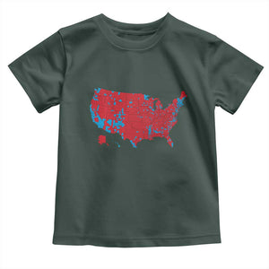 Red States US Map Toddler T Shirt Trump Won President Election 2024 TS02 Dark Forest Green Print Your Wear