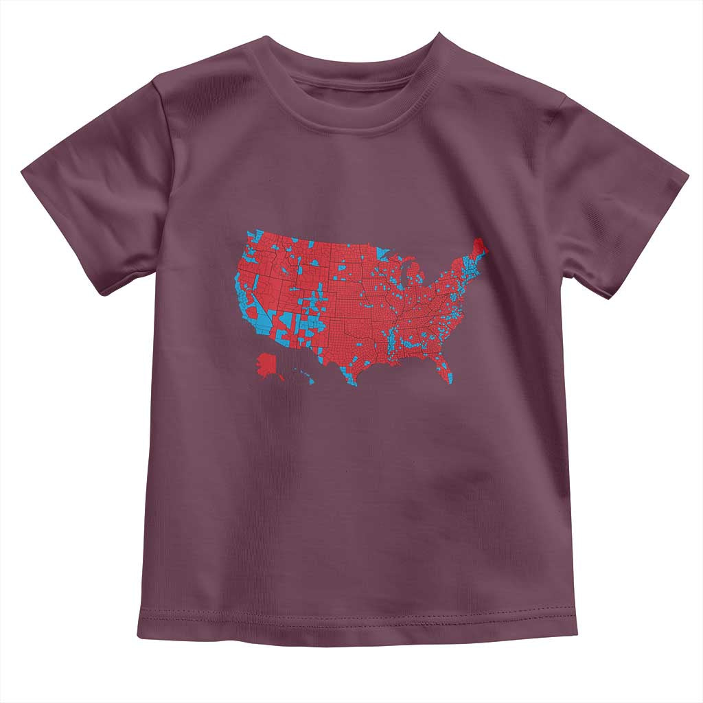 Red States US Map Toddler T Shirt Trump Won President Election 2024 TS02 Maroon Print Your Wear