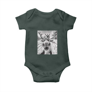 Funny Christmas Reindeer Selfie Baby Onesie With Santa Xmas Gag Gift TS02 Print Your Wear