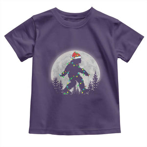 Christmas Bigfoot Toddler T Shirt Sasquatch with Santa Hat Xmas Tree Lights TS02 Purple Print Your Wear