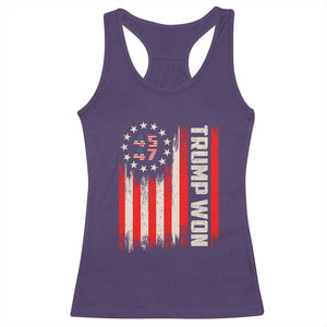 Trump Won 2024 Racerback Tank Top 45 47 US President American Flag TS02 Purple Print Your Wear