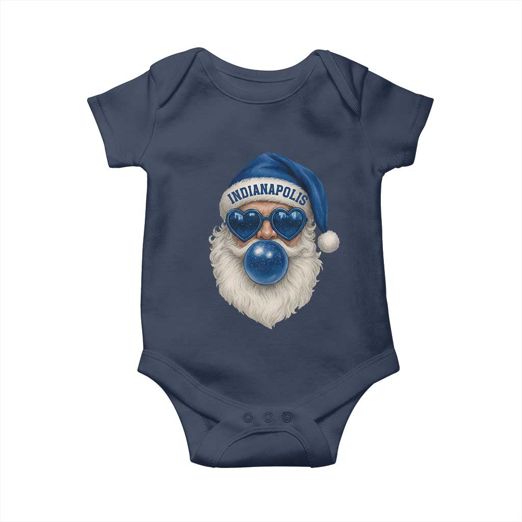 Funny Blue Bubble Santa Indianapolis Baby Onesie Retro Nostalgic Christmas Holiday Gift TS02 Navy Print Your Wear