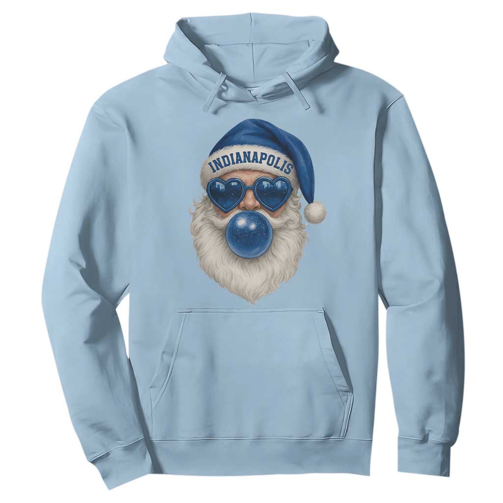 Funny Blue Bubble Santa Indianapolis Hoodie Retro Nostalgic Christmas Holiday Gift TS02 Light Blue Print Your Wear