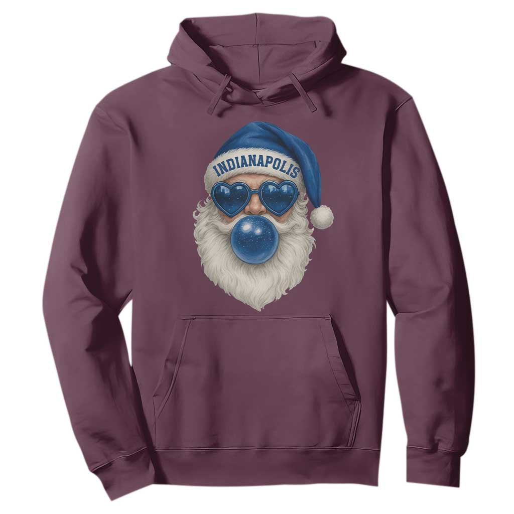 Funny Blue Bubble Santa Indianapolis Hoodie Retro Nostalgic Christmas Holiday Gift TS02 Maroon Print Your Wear