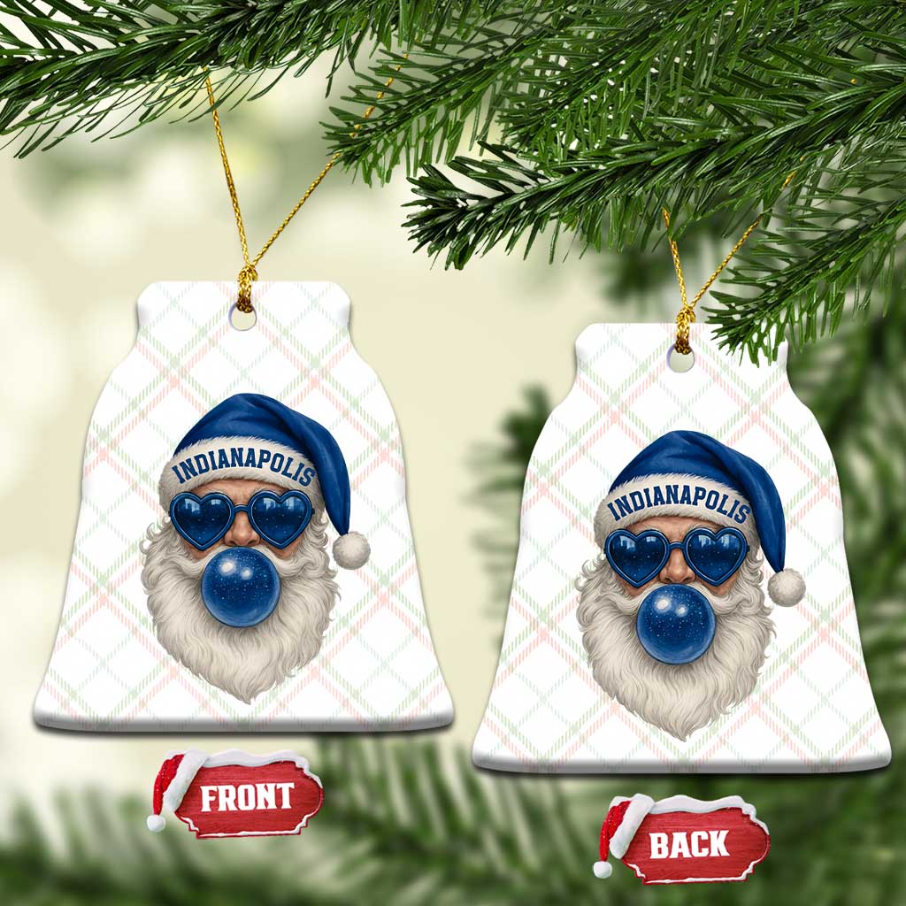 Funny Blue Bubble Santa Indianapolis Ceramic Ornament Retro Nostalgic Christmas Holiday Gift TS02 Print Your Wear