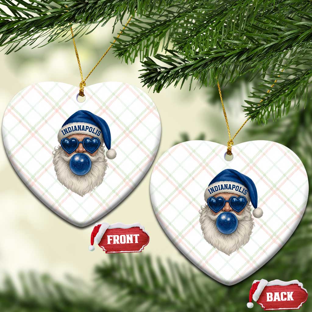Funny Blue Bubble Santa Indianapolis Ceramic Ornament Retro Nostalgic Christmas Holiday Gift TS02 Print Your Wear