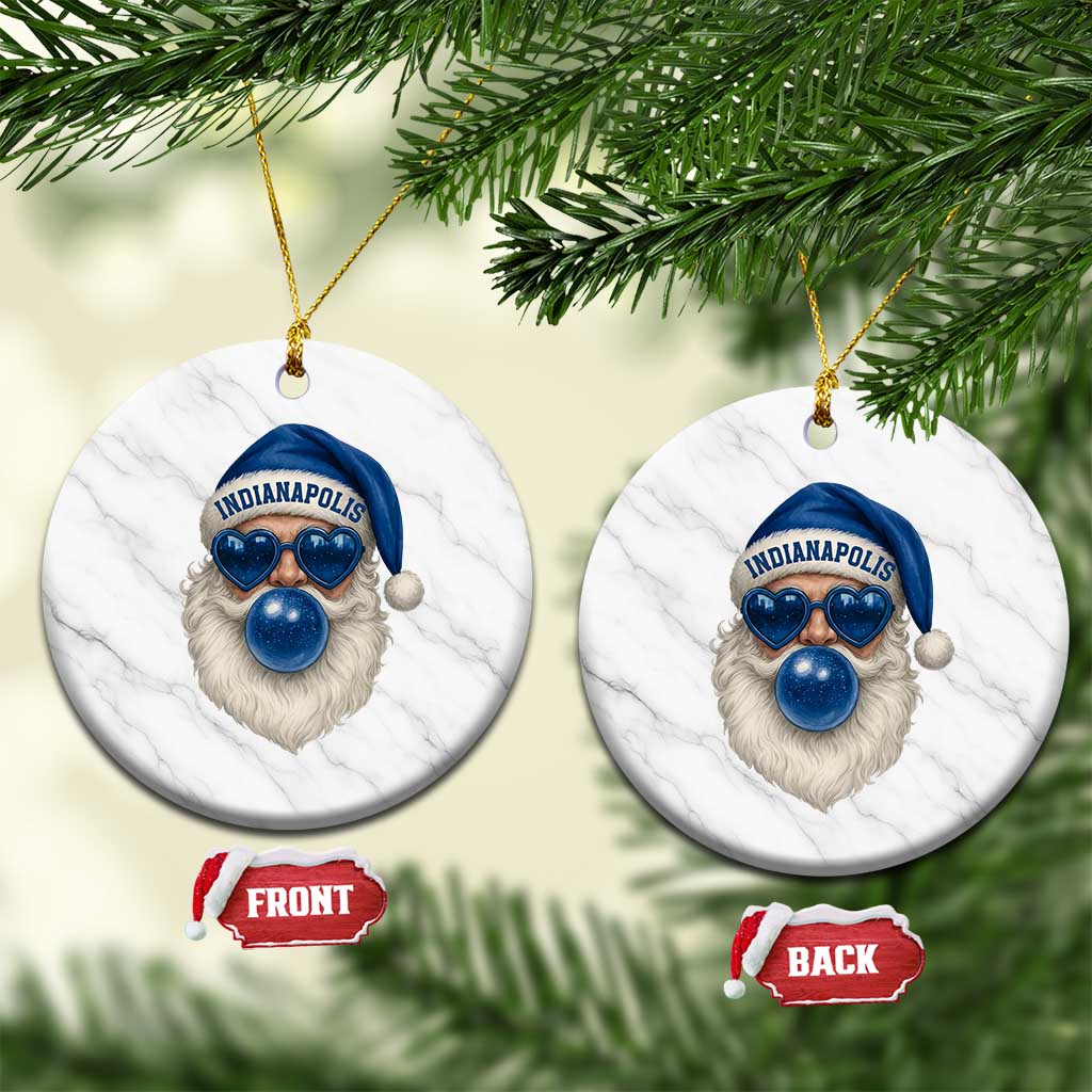 Funny Blue Bubble Santa Indianapolis Ceramic Ornament Retro Nostalgic Christmas Holiday Gift TS02 1pc White Marble Print Your Wear