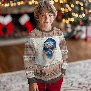 Funny Blue Bubble Santa Indianapolis Ugly Christmas Sweater Retro Nostalgic Christmas Holiday Gift TS02 Mocha Mousse Print Your Wear
