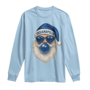 Funny Blue Bubble Santa Indianapolis Long Sleeve Shirt Retro Nostalgic Christmas Holiday Gift TS02 Light Blue Print Your Wear