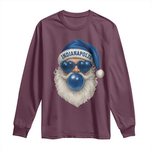 Funny Blue Bubble Santa Indianapolis Long Sleeve Shirt Retro Nostalgic Christmas Holiday Gift TS02 Maroon Print Your Wear