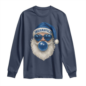 Funny Blue Bubble Santa Indianapolis Long Sleeve Shirt Retro Nostalgic Christmas Holiday Gift TS02 Navy Print Your Wear