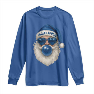 Funny Blue Bubble Santa Indianapolis Long Sleeve Shirt Retro Nostalgic Christmas Holiday Gift TS02 Royal Blue Print Your Wear