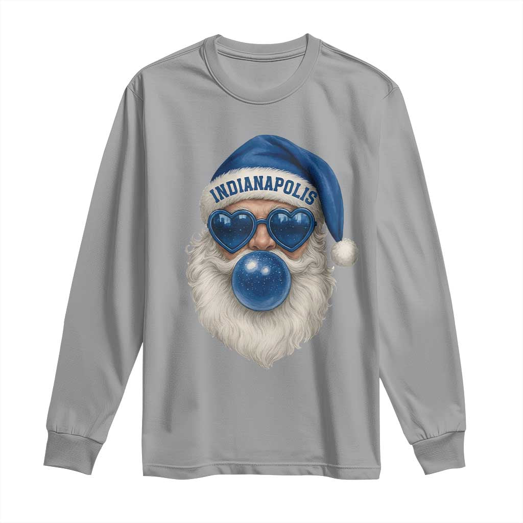 Funny Blue Bubble Santa Indianapolis Long Sleeve Shirt Retro Nostalgic Christmas Holiday Gift TS02 Sport Gray Print Your Wear