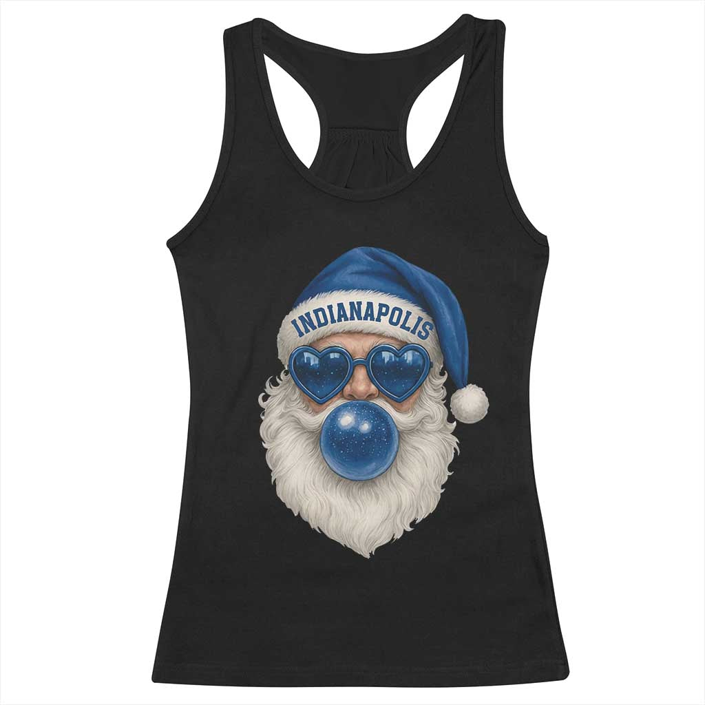 Funny Blue Bubble Santa Indianapolis Racerback Tank Top Retro Nostalgic Christmas Holiday Gift TS02 Black Print Your Wear